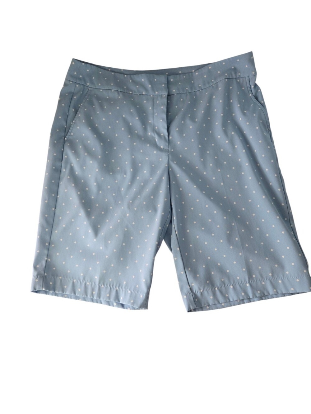 Izod Golf Light Blue & White Ladies Bermuda Golf Shorts Lightweight Size 12 - Picture 6 of 9